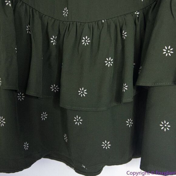 NEW Madewell Pull-On Ruffle Tiered Mini Skirt in Dot Daisies, S‎ - Picture 12 of 16
